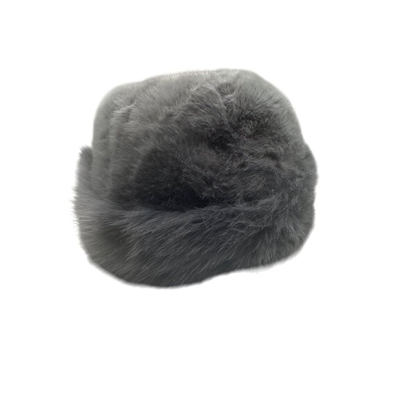 2/$30 Faux Fur Dark Gray OS Mongolian Hat Brimless Plush Fluffy Skiing Riding Wa - Picture 7 of 8